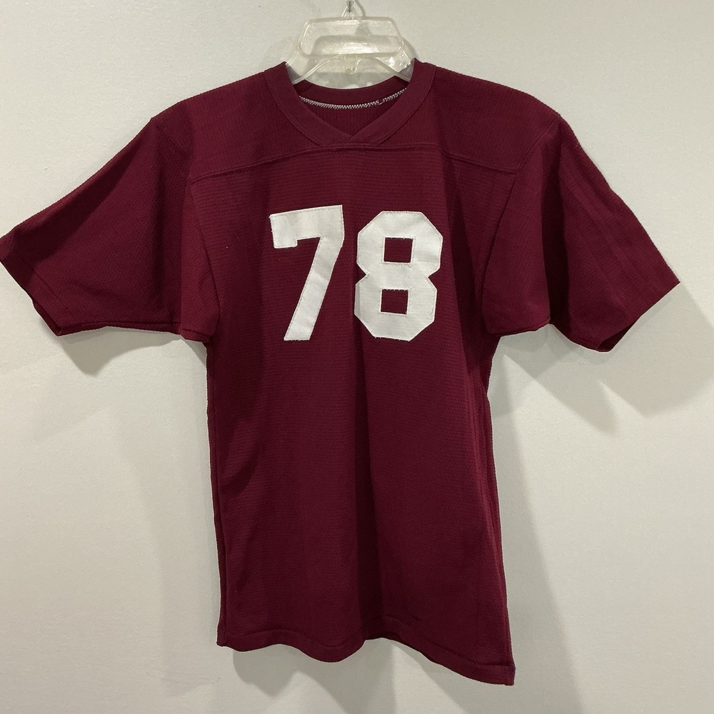 VTG 70s Russell Athletic Jersey Maroon #78 Football True Vintage Youth M Sewn